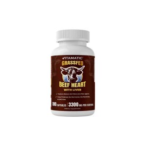 Vitamatic Grass Fed Beef Heart with Liver - 180 Capsules