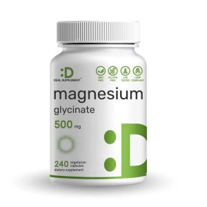 Deal Supplement Magnesium Glycinate 500mg, 240 Veggie Capsules