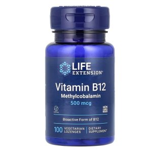 Life Extension Vitamin B12 Methylcobalamin 500mcg – 100 Vegetarian Lozenges, Non-Gmo