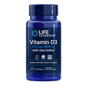 Life Extension Vitamin D3 with Sea-Iodine™ 125 Mcg (5000 Iu), 60 Capsules